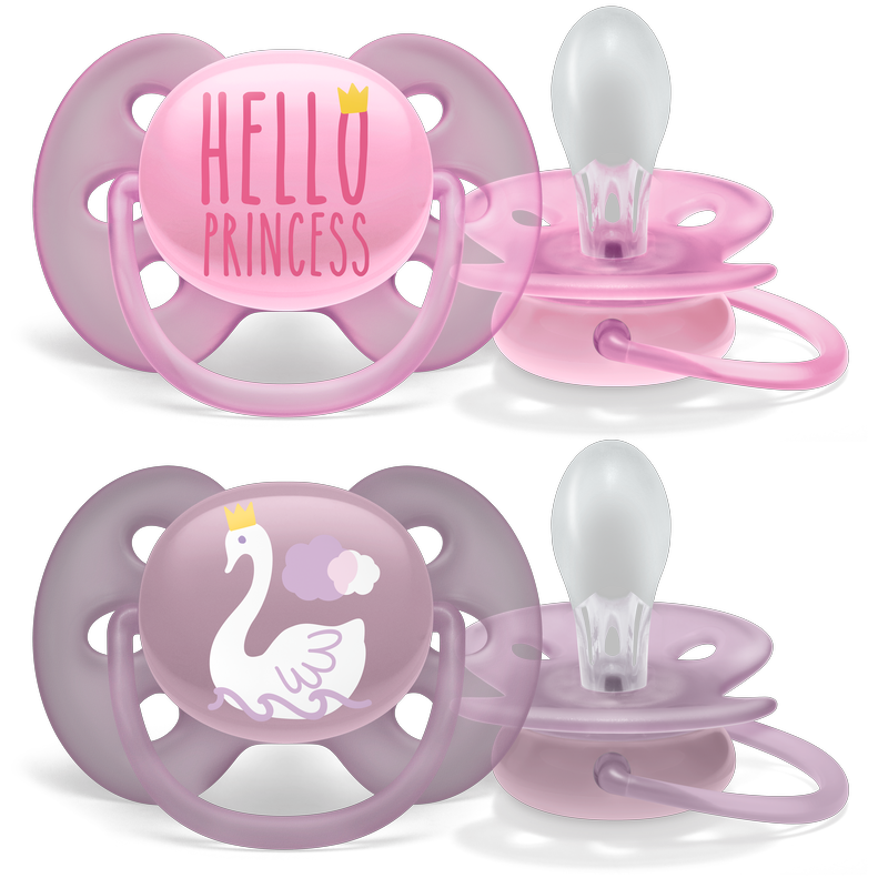 Philips Avent Soother Sil Soft 6-18m Girl Deco 2pcs Philips Avent Yallatoys