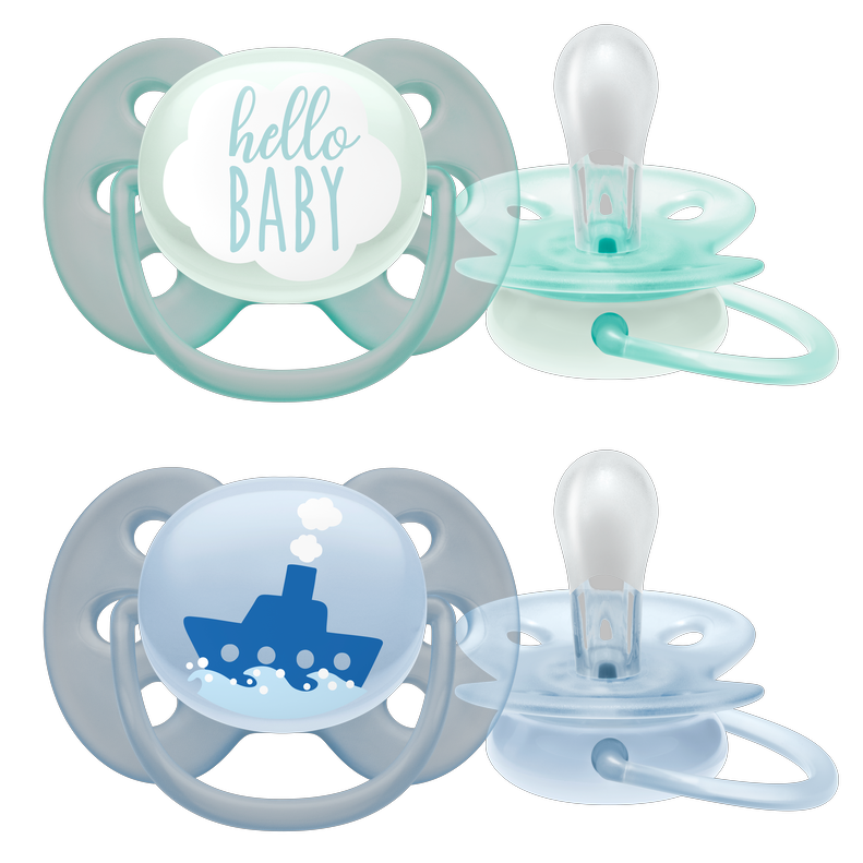 Philips Avent Soother Sil Soft 0-6m Boy Deco 2pcs Philips Avent Yallatoys