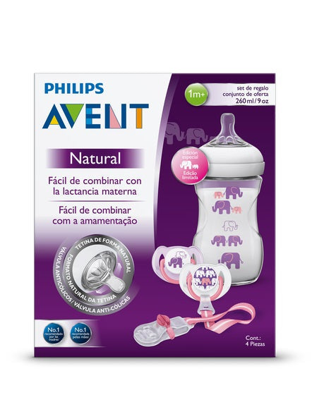 Philips Avent Natural Feeding Bottle Purple Set Philips Avent Yallatoys