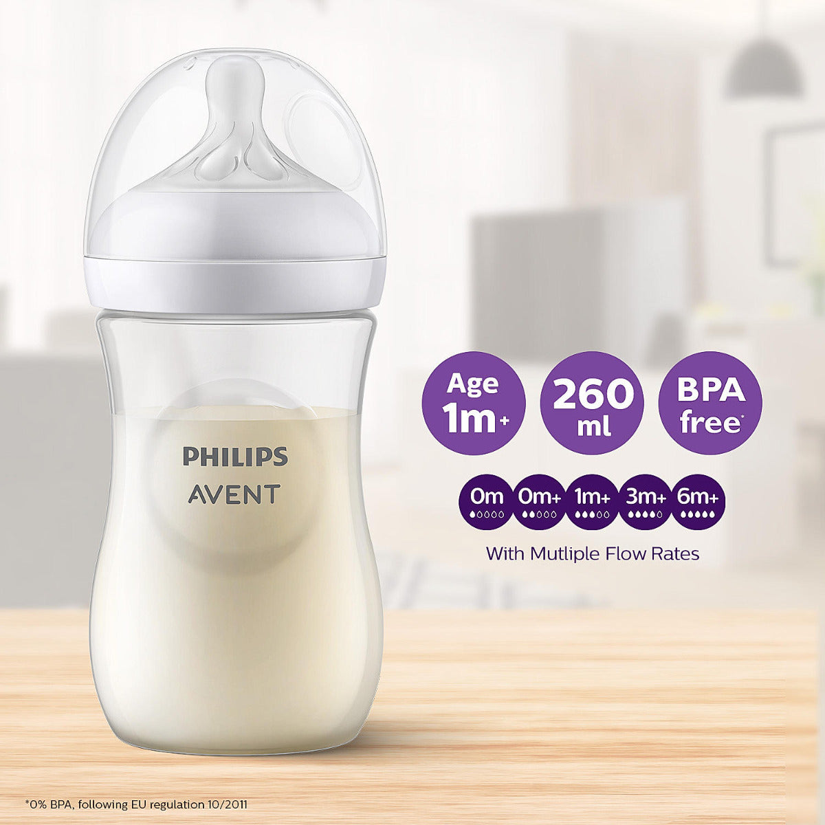 Philips Avent Natural 3.0 Feeding  Bottle 260ml Pack of 2 Philips Avent Yallatoys