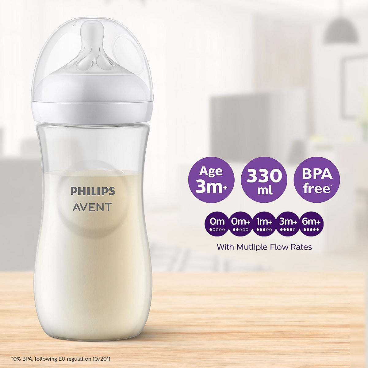Philips Avent Natural 3.0 Feeding  Bottle 330ml Philips Avent Yallatoys
