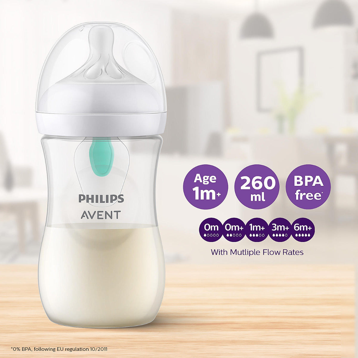 Philips Avent Natural 3.0 Feeding  Bottle 260ml With Vent Philips Avent Yallatoys
