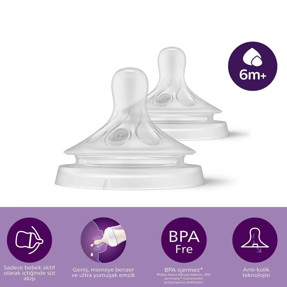 Philips Avent Natural 3.0 Feeding Teats Thick Feed 2pcs Philips Avent Yallatoys