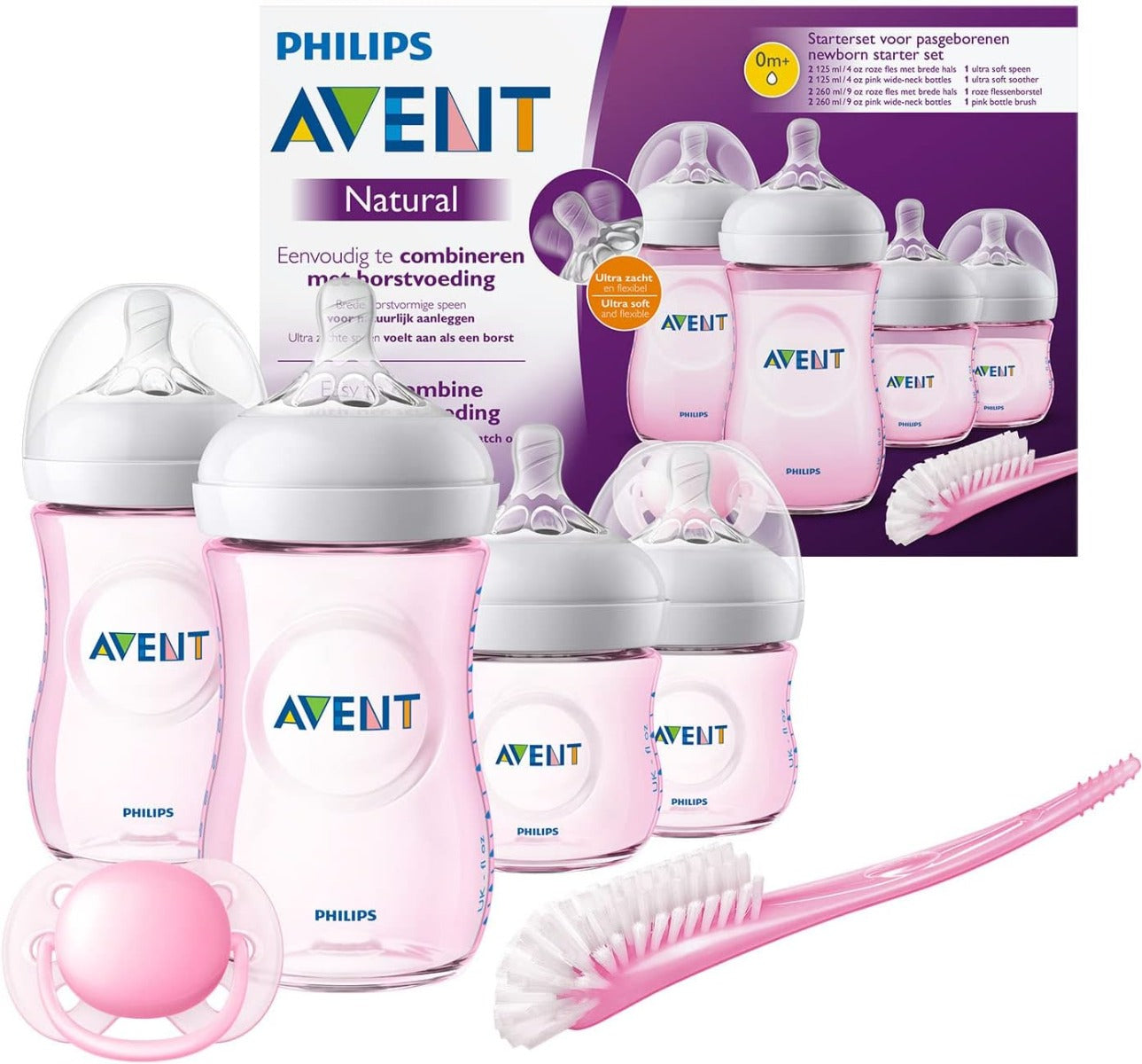 Avent Newborn Natural Feeding Starter Set Pink Philips Avent Yallatoys