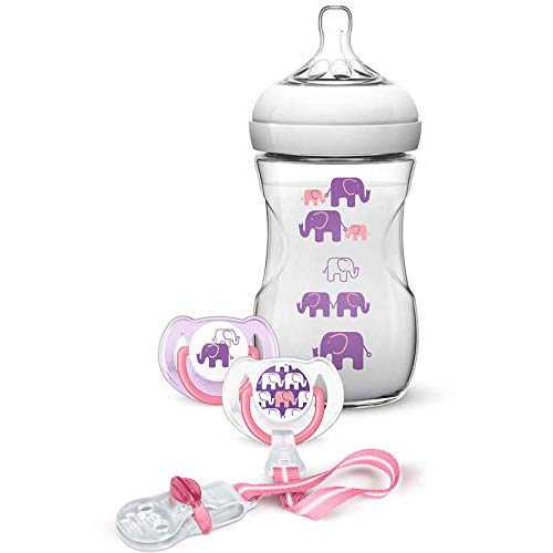 Avent Natural Feeding Plastic Bottle Purple Set Philips Avent Yallatoys