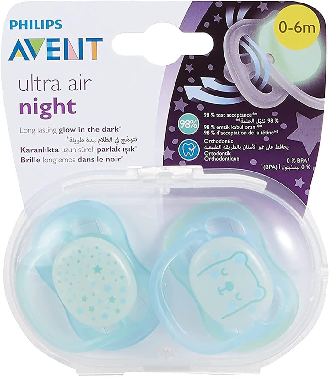 Avent Ultra Air Pacifier Soother Boy New Born to 6 months 2pcs Pack Philips Avent Yallatoys