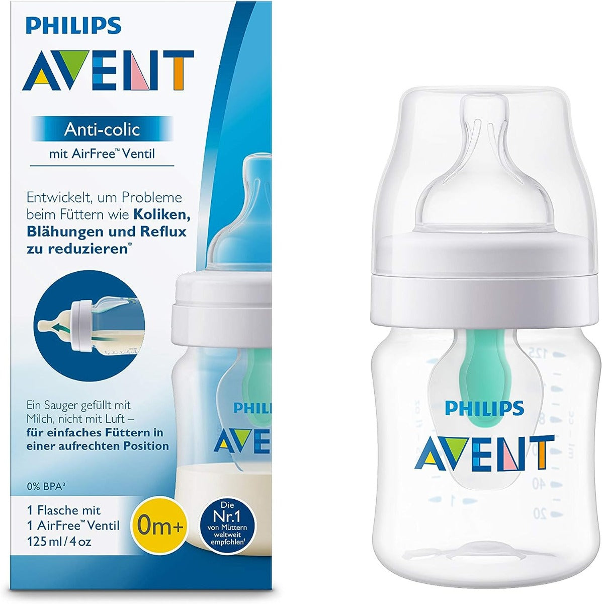 Avent Anticolic Plastic Bottle With Airfree Vent 125ml Philips Avent Yallatoys