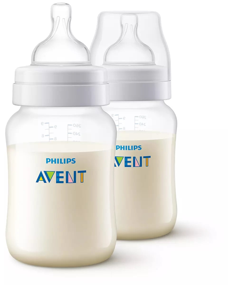 Avent Anti Colic Plastic Bottle 260ml 2pcs Pack Philips Avent Yallatoys