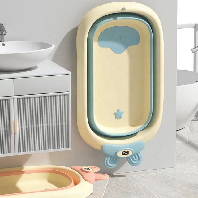 Bumble & Bird Foldable Bathtub Rabbit Style with Digital Thermometer Light Blue Bumble & Bird Yallatoys