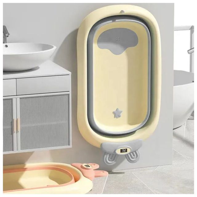 Bumble & Bird Foldable Bathtub Rabbit Style with Digital Thermometer Light Grey Bumble & Bird Yallatoys