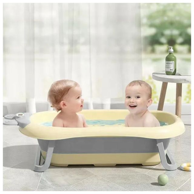 Bumble & Bird Foldable Bathtub Rabbit Style with Digital Thermometer Light Grey Bumble & Bird Yallatoys