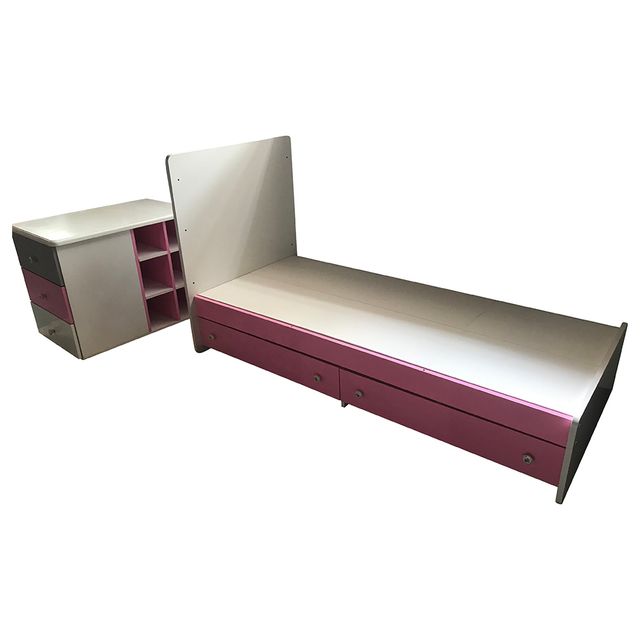 Bumble & Bird Baby Bed With Drawers White & Pink Bumble & Bird Yallatoys
