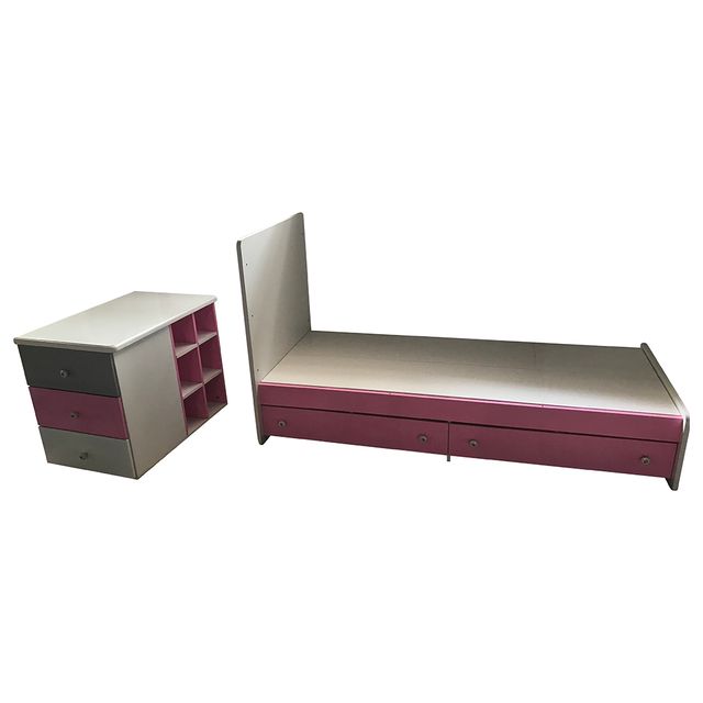 Bumble & Bird Baby Bed With Drawers White & Pink Bumble & Bird Yallatoys