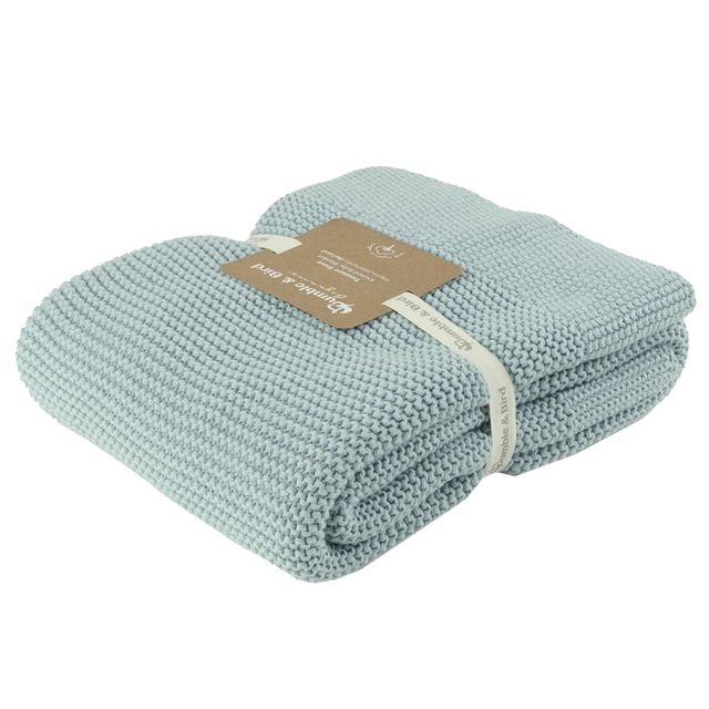 Bumble & Bird Knitted Receiving Blanket Blue Bumble & Bird Yallatoys