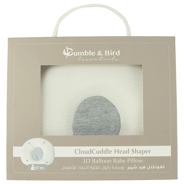 Bumble & Bird Baby Head Pillow 3D Filling White Bumble & Bird Yallatoys