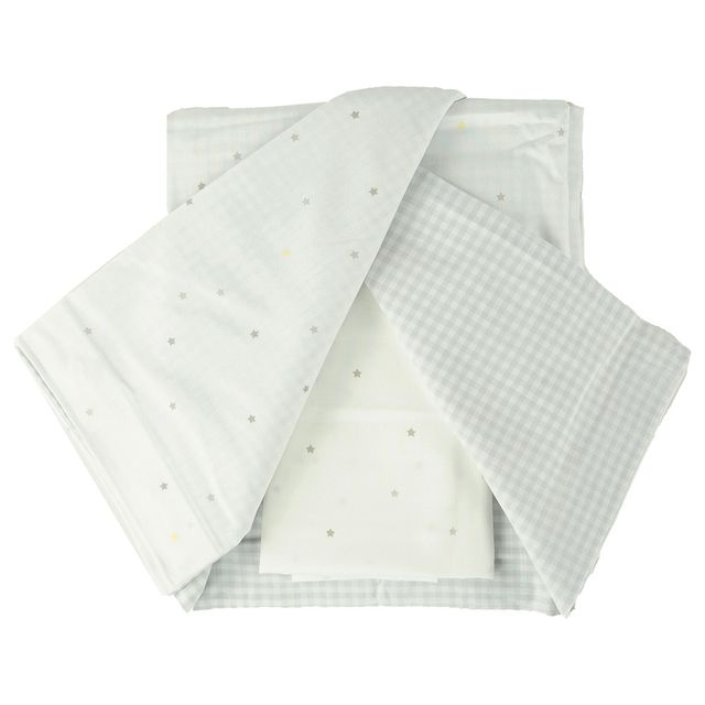 Bumble & Bird Reversible Duvet Cover & Pillowcase For Cot Grey Bumble & Bird Yallatoys