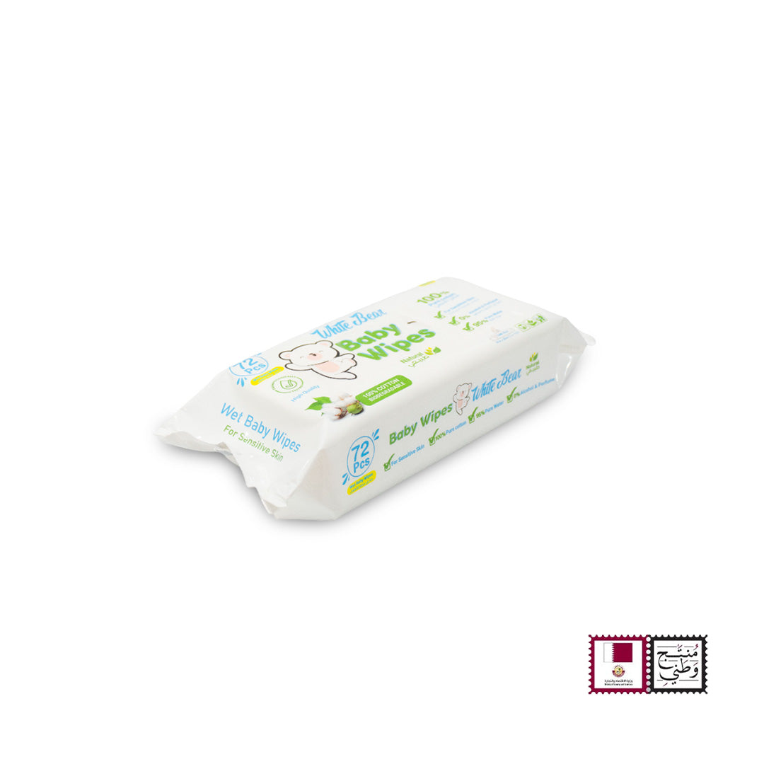 White Bear Baby Wipes Sensitive Skin 72 wipe White Bear Yallatoys