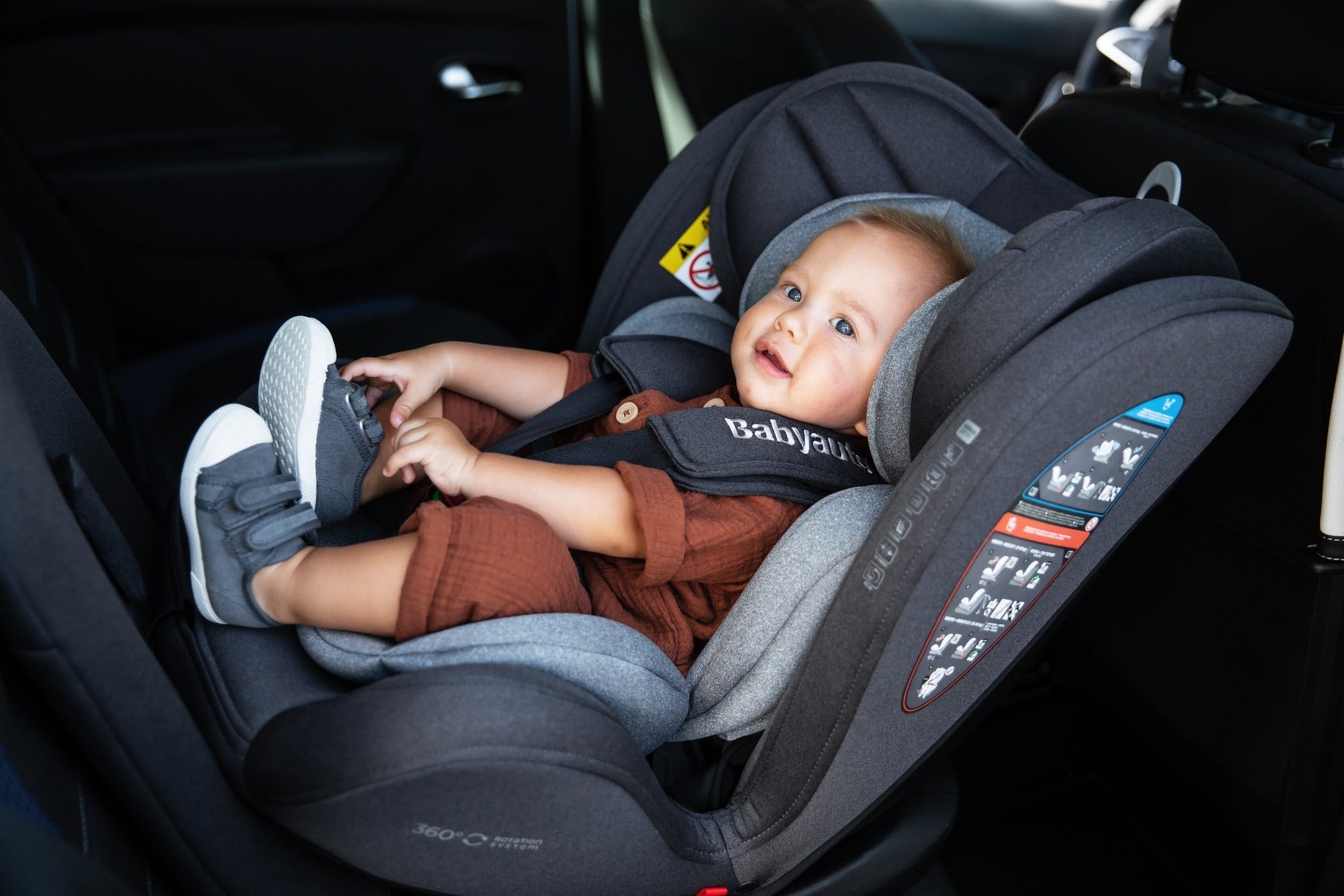 Babyauto Revolta 360 Car Seat 0123 Black Grey Melange Babyauto Yallatoys