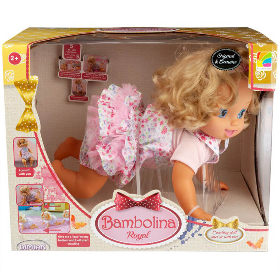 Buy Bambolina Crawling Doll With Giggles Sounds 40Cm | Yallatoys.com