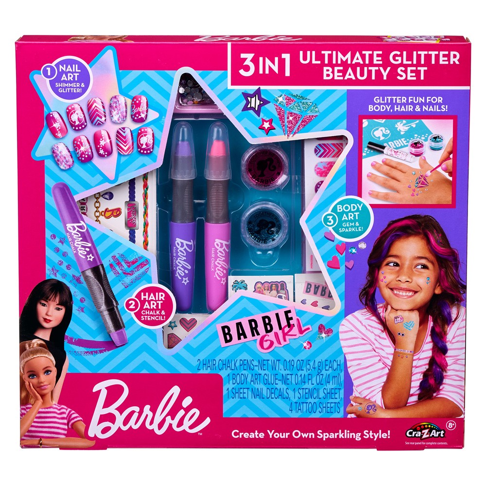 Buy Barbie 3 in 1 Ultimate Glitter Beauty Set | Yallatoys.com