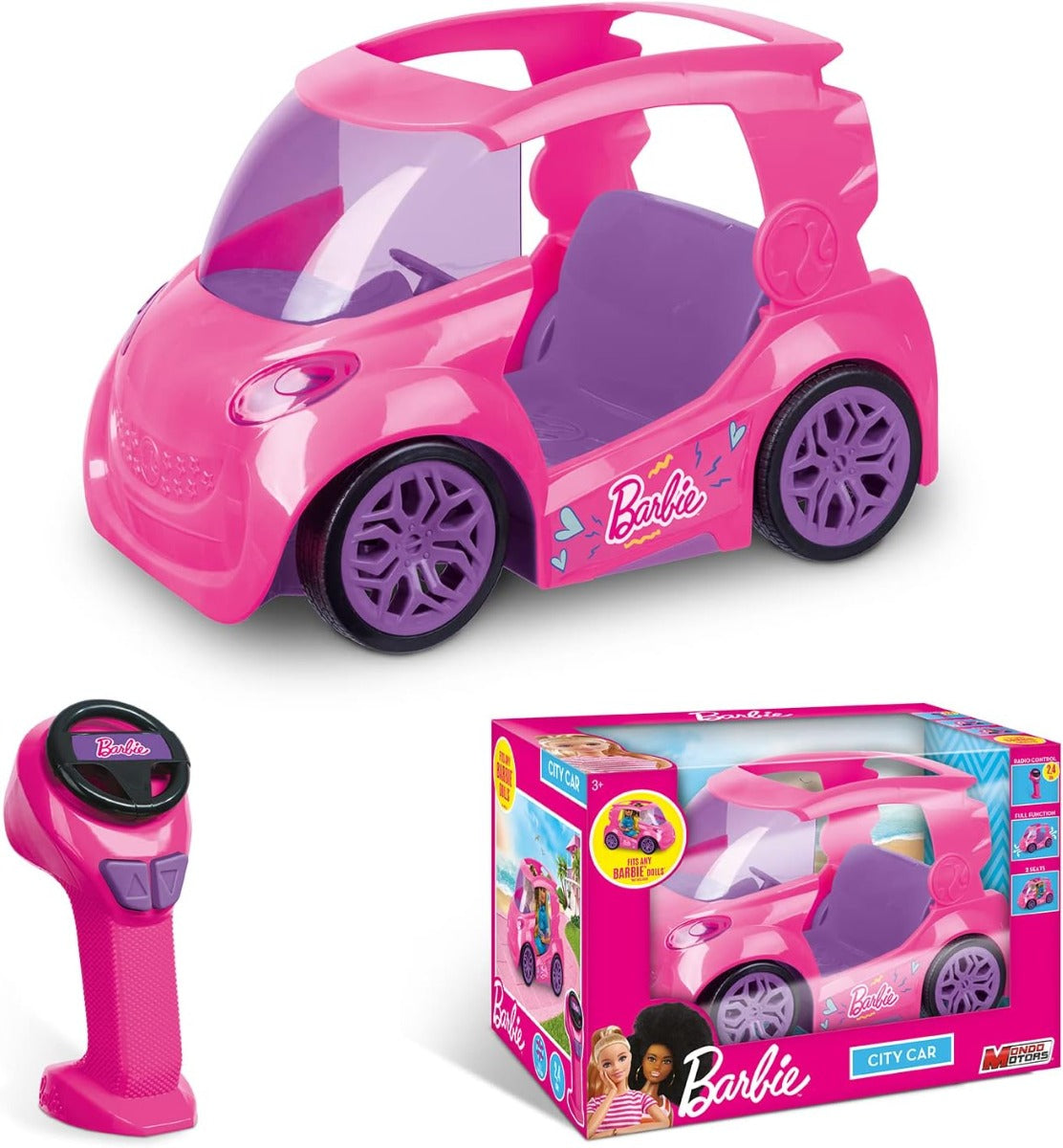 Buy Barbie City Car Full Function Remote Control Fuchsia Color | Yallatoys.com