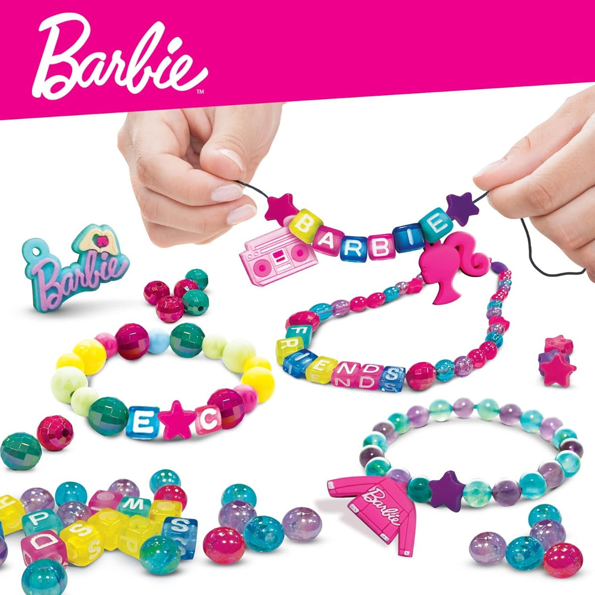Buy Barbie Fashion Pink Handbag with Jewellery Creation Kit | Yallatoys.com