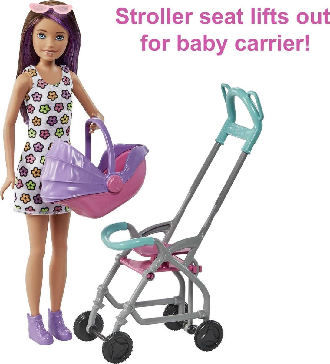 Buy Barbie Skipper Babysitters Playset with Fashion Doll Stroller Baby Doll with 5 Accessories | Yallatoys.com