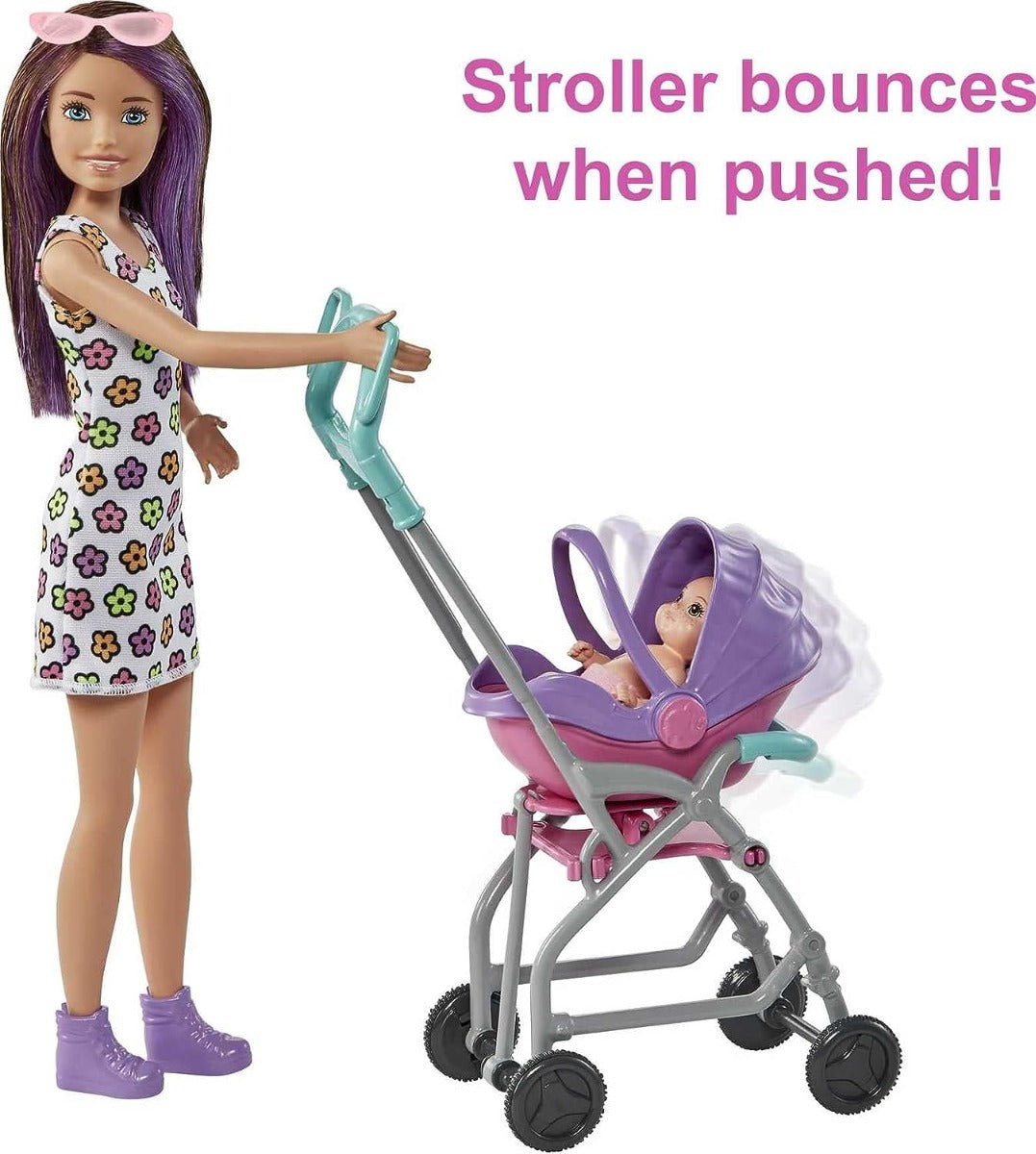 Buy Barbie Skipper Babysitters Playset with Fashion Doll Stroller Baby Doll with 5 Accessories | Yallatoys.com