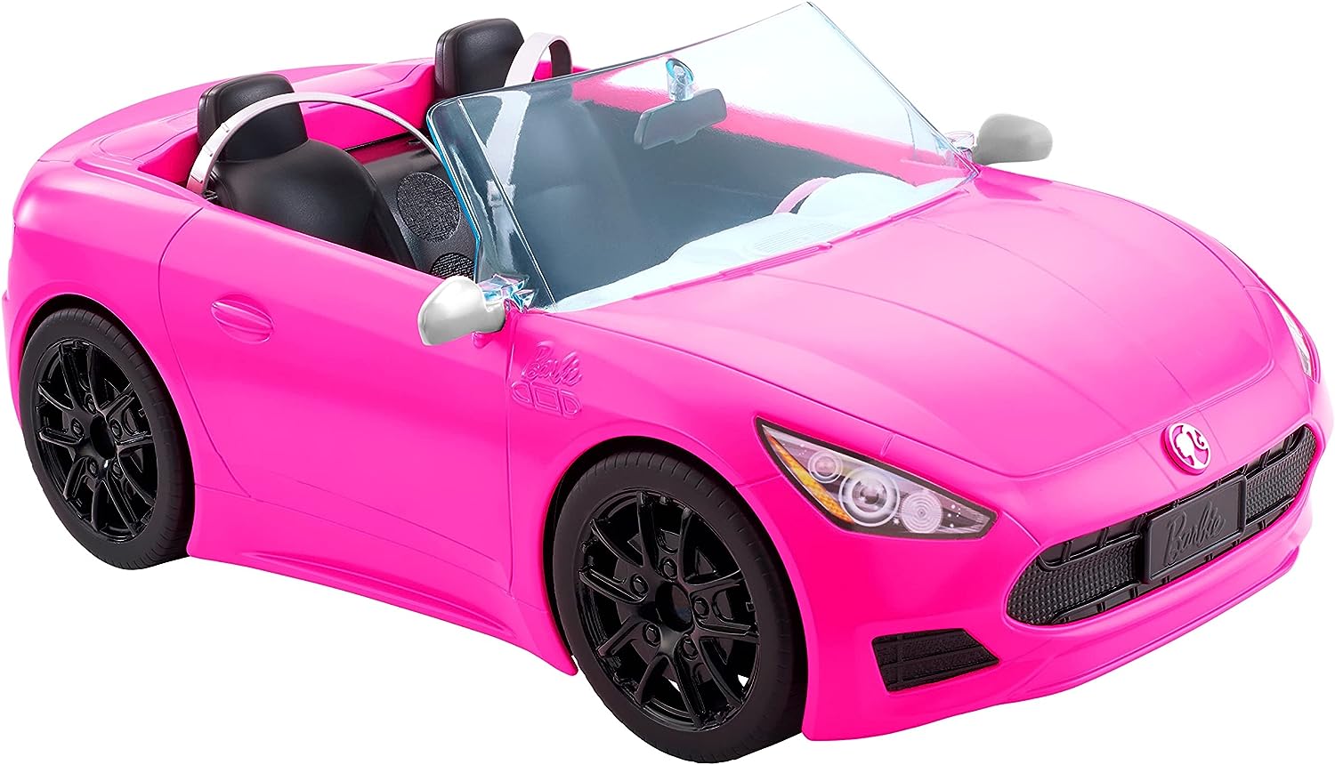 Buy Barbie Bright Pink 2 Seater Convertible with Seatbelts and Rolling Wheels | Yallatoys.com