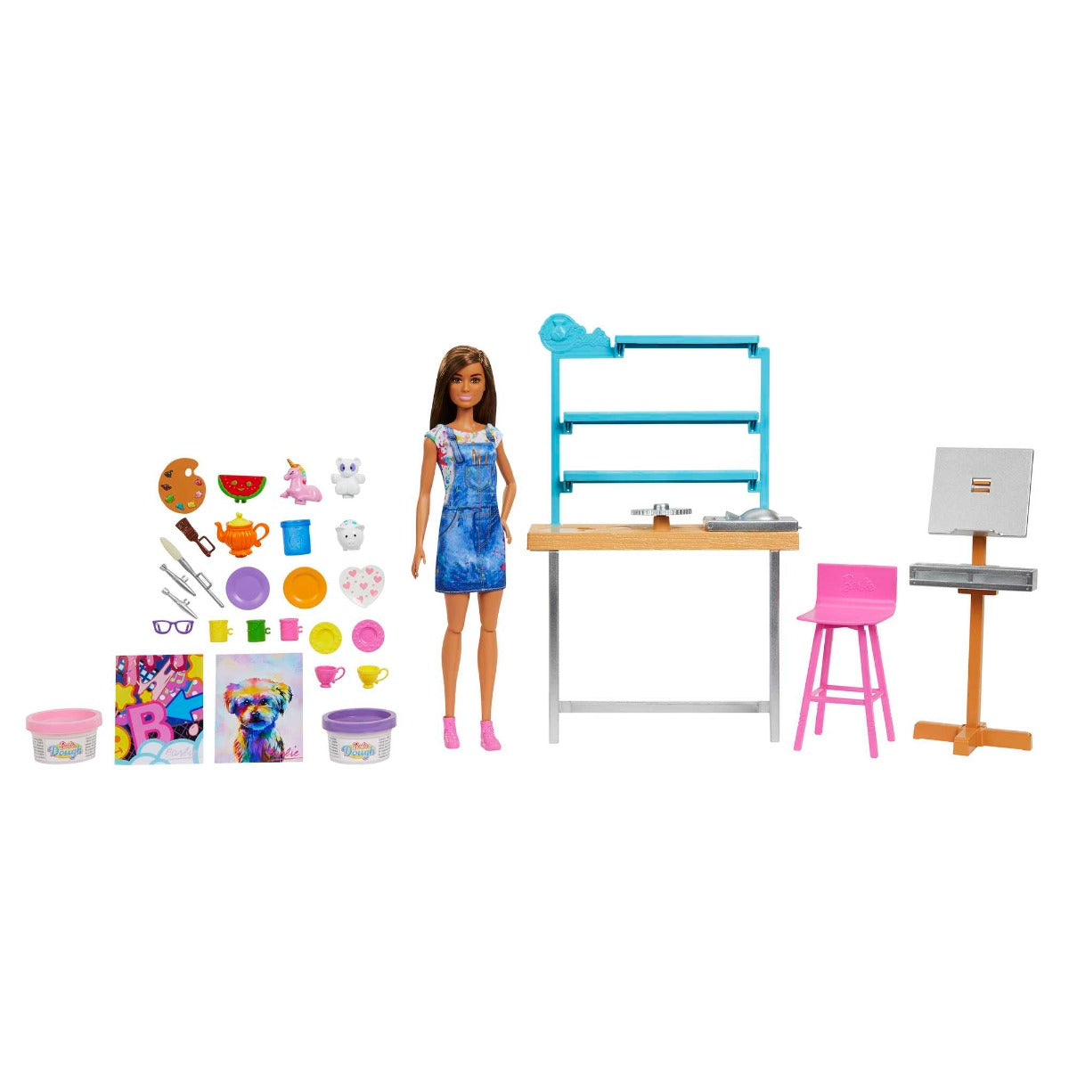 Buy Barbie Relax and Create Art Studio 11.5inch Barbie Doll with 25 Creation Accessories For Pottery Making & Painting | Yallatoys.com