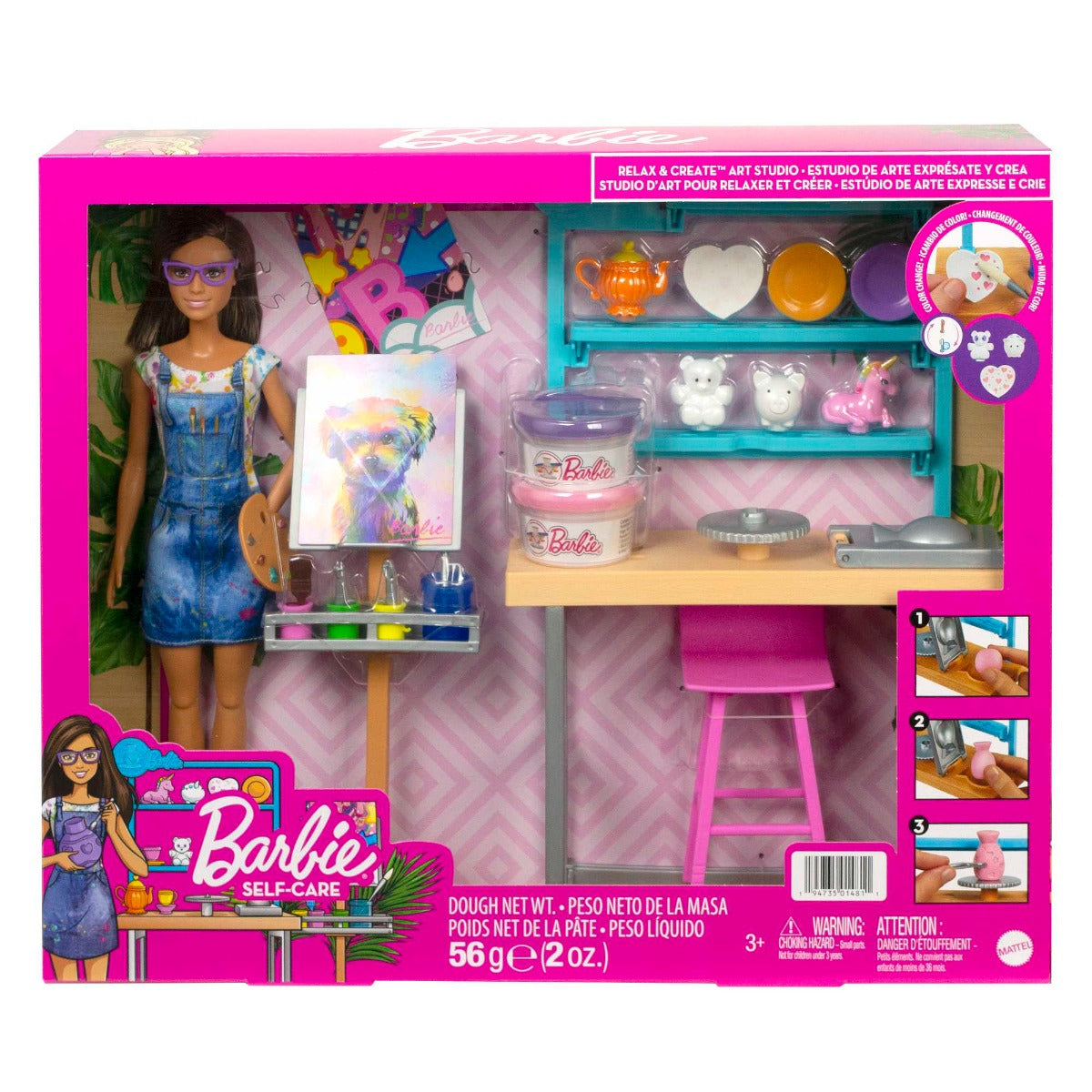 Buy Barbie Relax and Create Art Studio 11.5inch Barbie Doll with 25 Creation Accessories For Pottery Making & Painting | Yallatoys.com