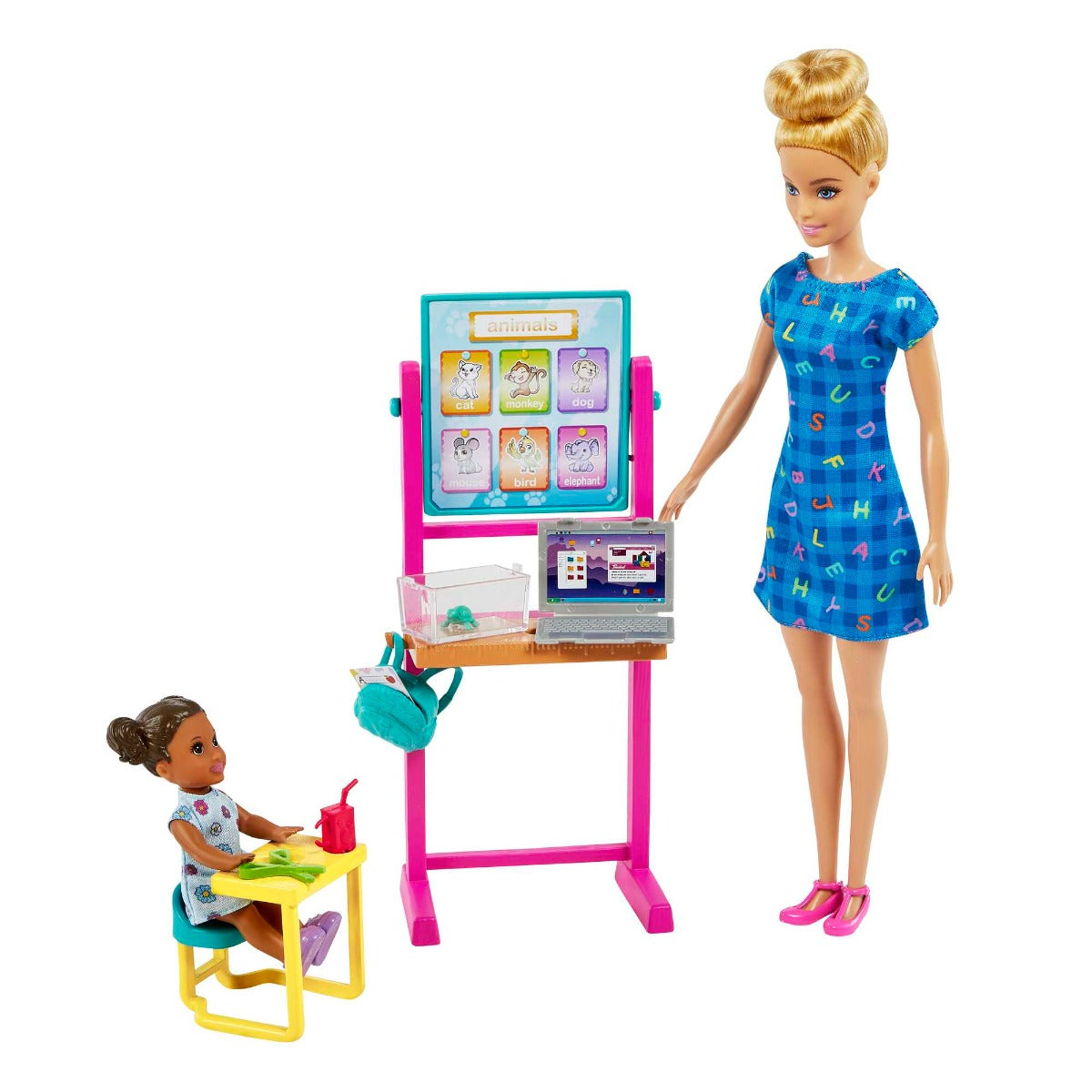 Buy Barbie Kindergarten Teacher BlondeDoll Blonde Toddler Doll Brunette with Accessories | Yallatoys.com