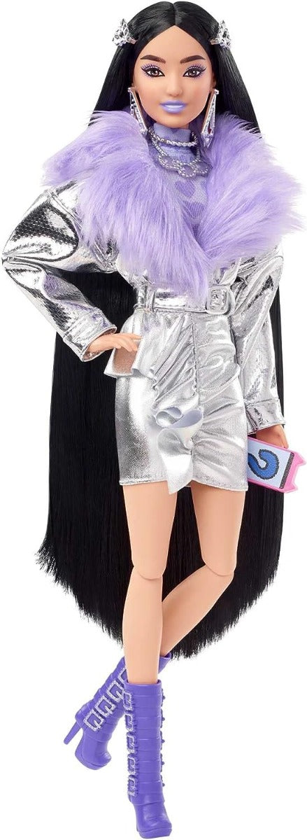 Buy Barbie Extra Doll Purple Fur Purple Boots with Dalmation Puppy | Yallatoys.com