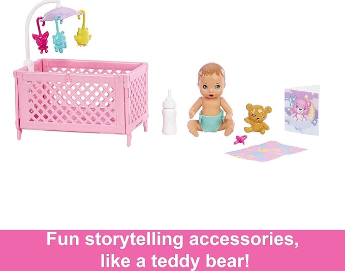 Buy Barbie Skipper Babysitters Doll and Playset Sleepy Baby Skipper | Yallatoys.com