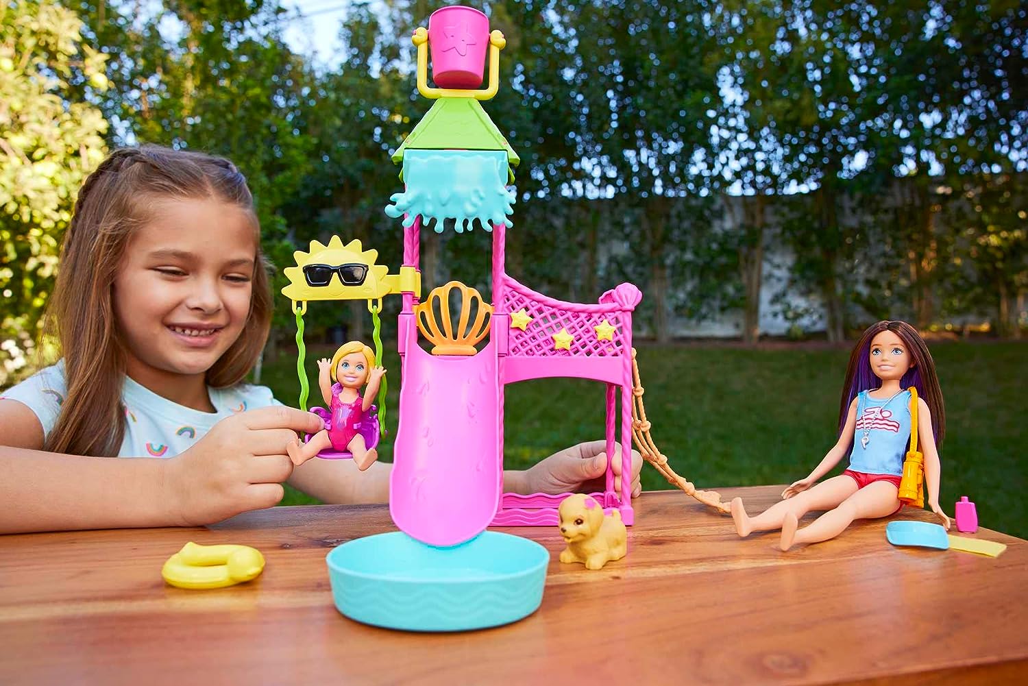 Buy Barbie Skipper Doll And Waterpark Playset With Working Water Slide And Accessories | Yallatoys.com