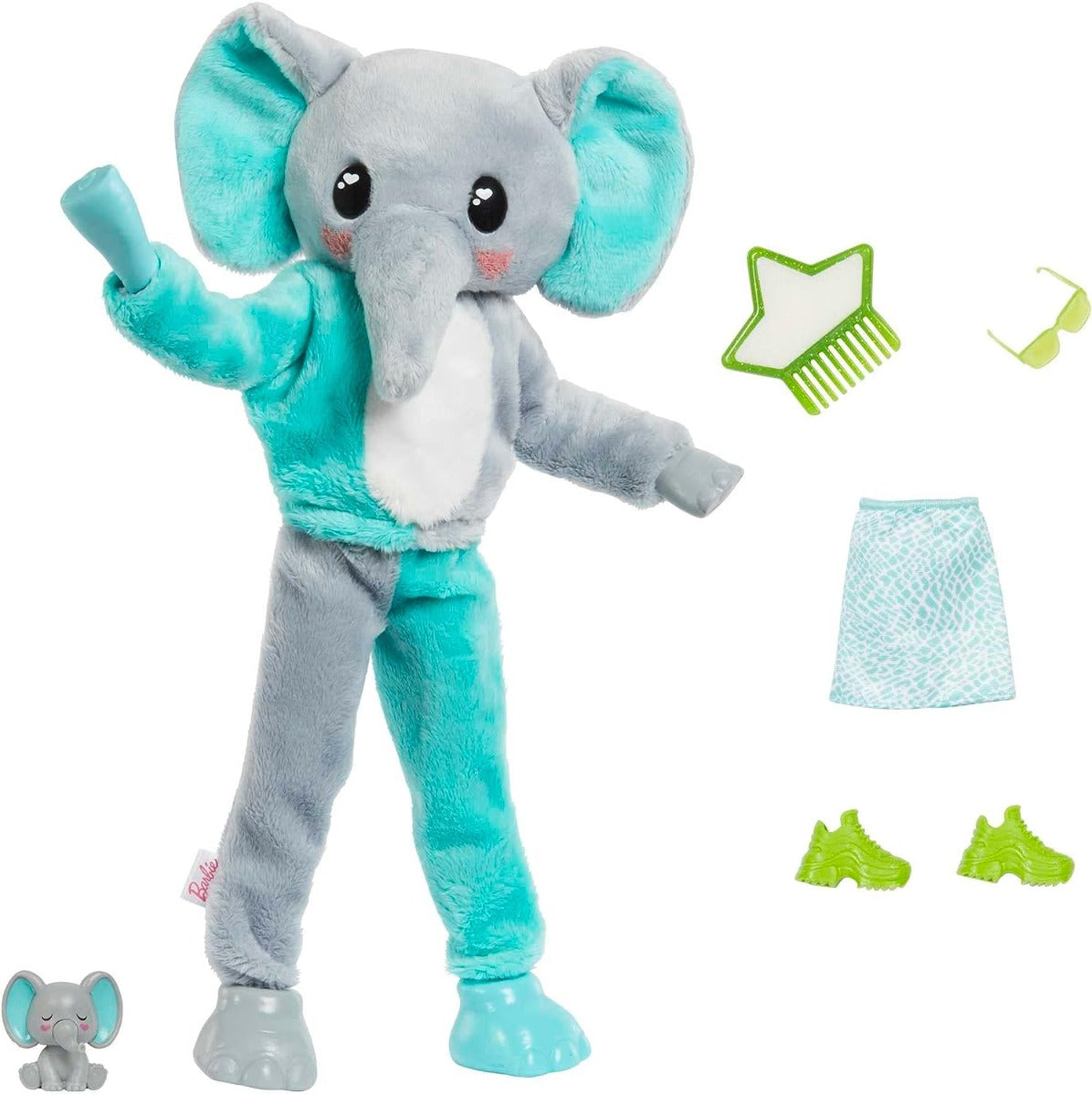 Buy Barbie Cutie Reveal Fashion Doll Jungle Series Elephant Plush Costume with 10 Surprises Including Mini Pet & Color Change | Yallatoys.com