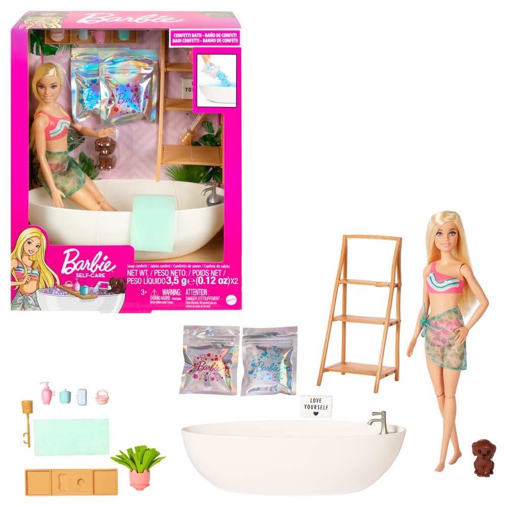 Buy Barbie Doll & Bathtub Playset Blonde Confetti Soap & Accessories | Yallatoys.com