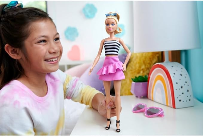 Buy Barbie Fashionistas Doll Blonde With Black and White Dress | Yallatoys.com