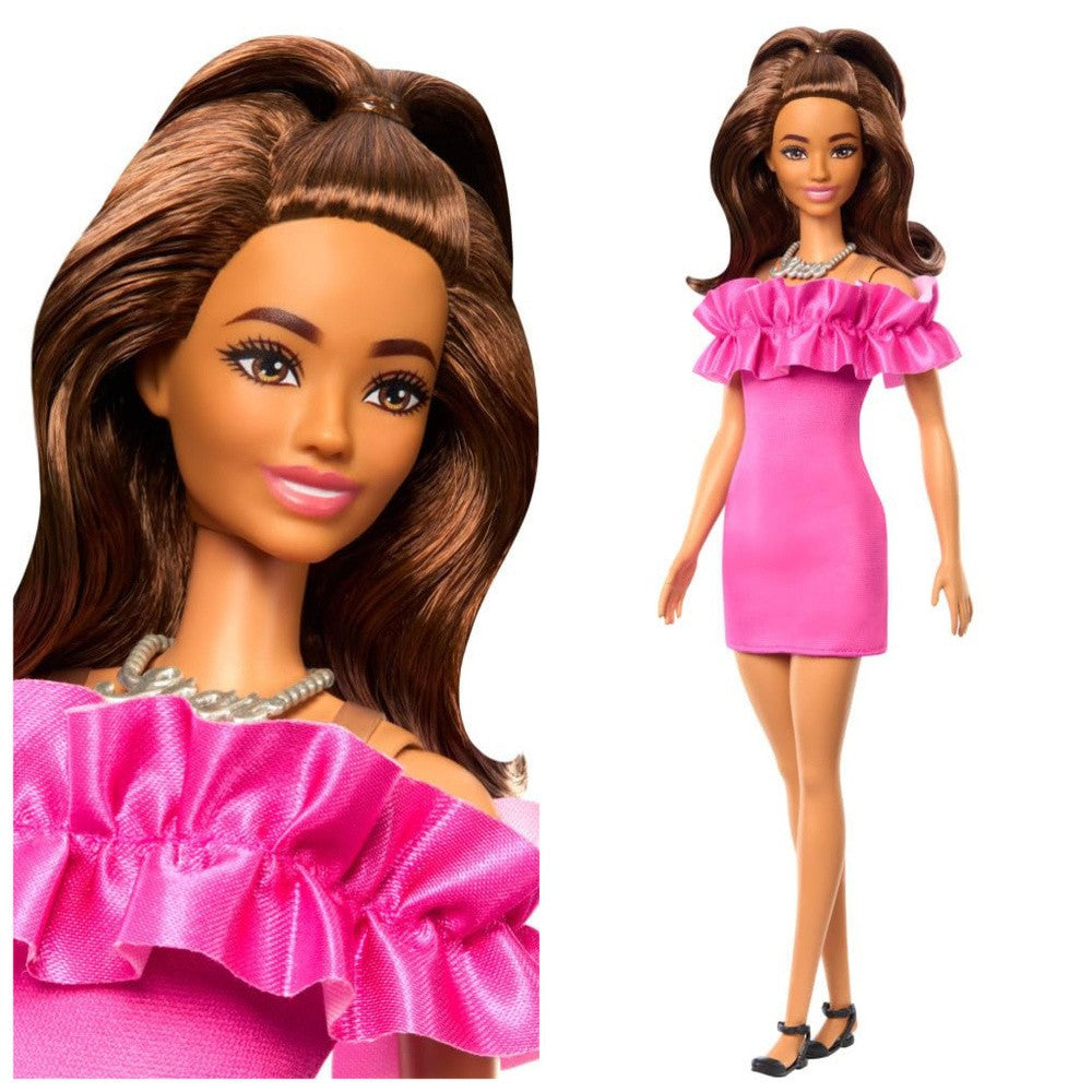 Buy Barbie Fashionistas Doll Pink Ruffle Sleeves Dress | Yallatoys.com
