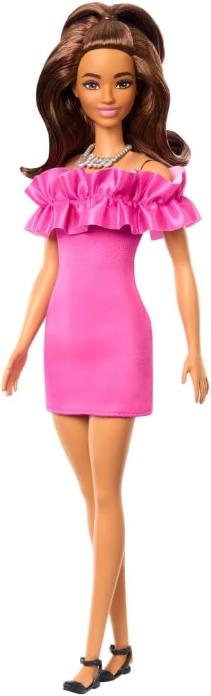 Buy Barbie Fashionistas Doll Pink Ruffle Sleeves Dress | Yallatoys.com