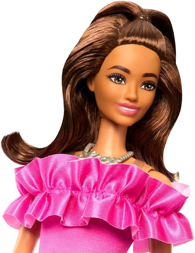 Buy Barbie Fashionistas Doll Pink Ruffle Sleeves Dress | Yallatoys.com