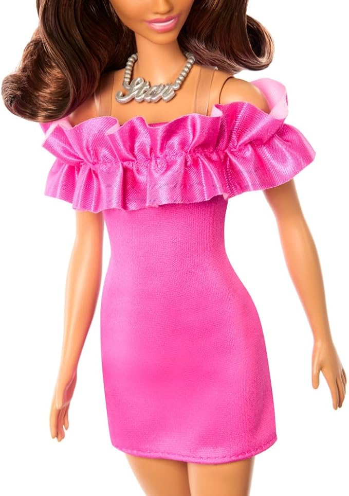 Buy Barbie Fashionistas Doll Pink Ruffle Sleeves Dress | Yallatoys.com
