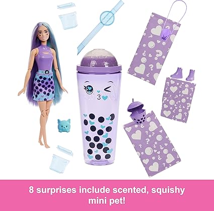 Buy Barbie Pop Reveal Juicy Bubble Tea Series Taro Milk | Yallatoys.com