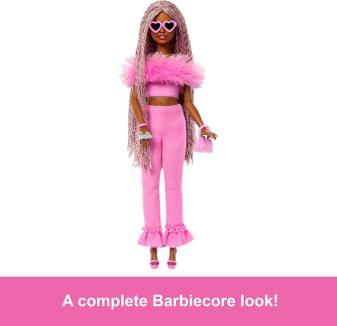 Buy Barbie Deluxe Style Doll In Barbiecore Outfit With Pink and Brown Braids | Yallatoys.com