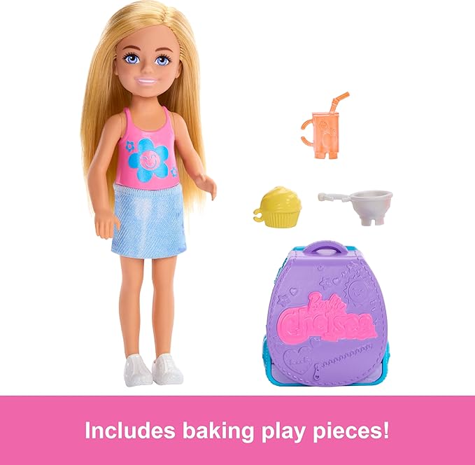 Buy Barbie Family And Friends Cupcake Baking Backpack Blonde Chelsea Doll | Yallatoys.com