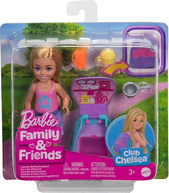 Buy Barbie Family And Friends Cupcake Baking Backpack Blonde Chelsea Doll | Yallatoys.com