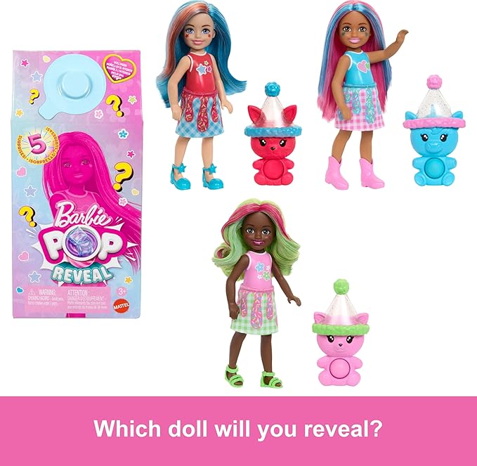 Buy Barbie Pop Reveal Chelsea Doll Shakes Series with 5 Surprises Assorted (Sold Separately Subjected to Availability) | Yallatoys.com