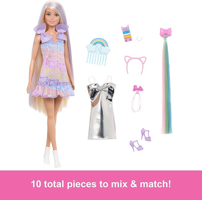 Buy Barbie Fun And Fancy Doll Accessories Blonde Fashion Doll with Extra Long Hair | Yallatoys.com