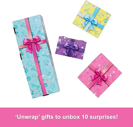 Buy Barbie Party Unboxed Doll And Accessories Pet Birthday Series Party Stars Set with 10 Surprises | Yallatoys.com