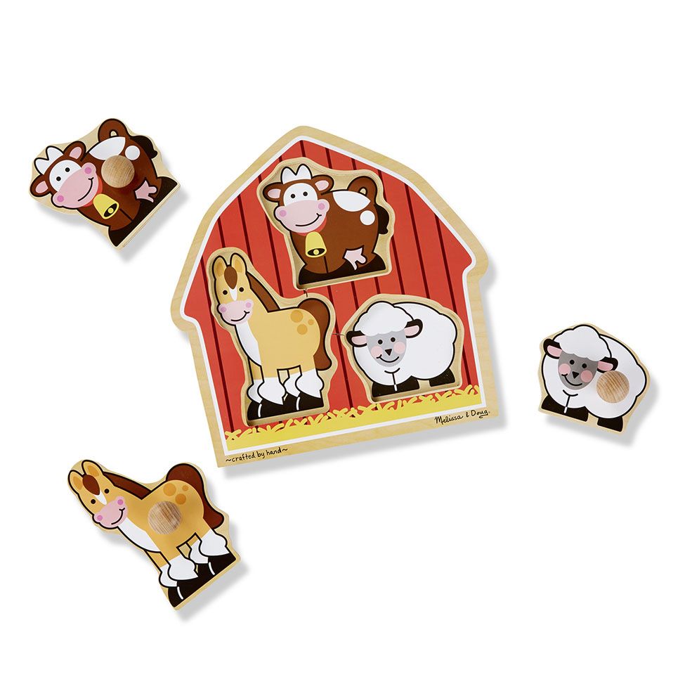 barnyard animals jumbo knob puzzle